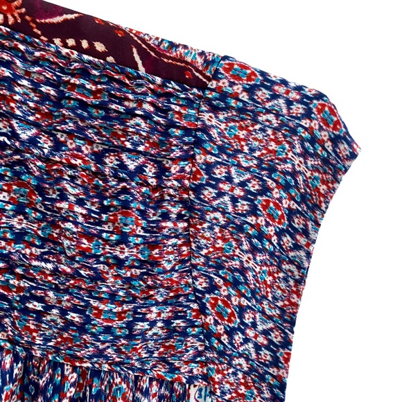 Nordstrom DR2 Boho Cap Sleeve Mixed Print Dress Size Medium - Picture 3 of 7